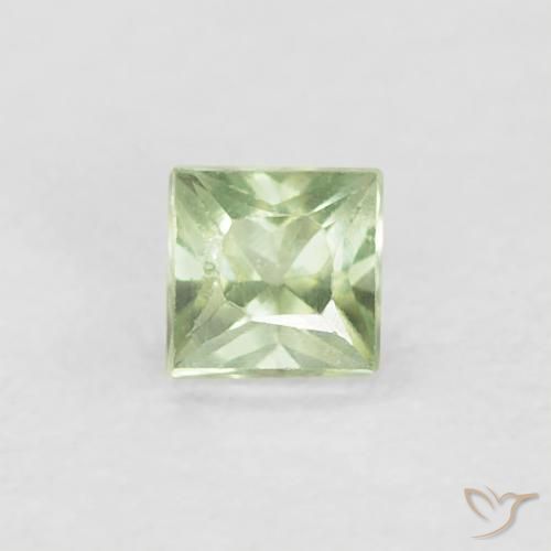 0.20ct Natural Verde muy claro Zafiro, Cuadrado, VS