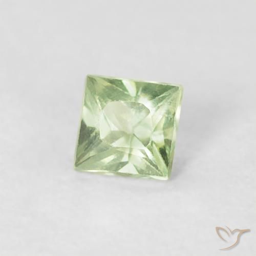 Zafiro Verde muy claro natural de 0.20 ct, Cuadrado, VS