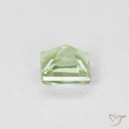 Zafiro Verde muy claro natural de 0.20 ct, Cuadrado, VS