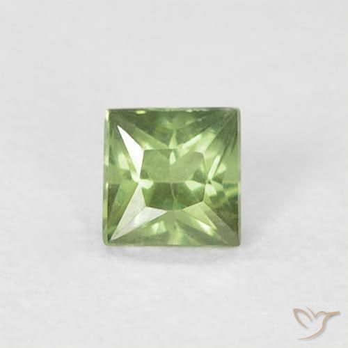 0.20ct Natural Verde cálido Zafiro, Cuadrado, VS