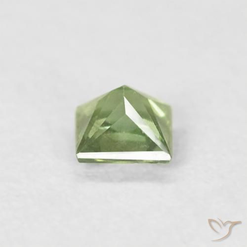 Zafiro Verde cálido natural de 0.20 ct, Cuadrado, VS