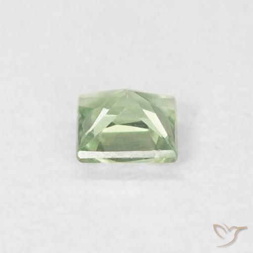 Zafiro Verde salvia muy claro natural de 0.18 ct, Cuadrado, VS