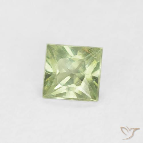 Zafiro Verde lima natural de 0.18 ct, Cuadrado, VS