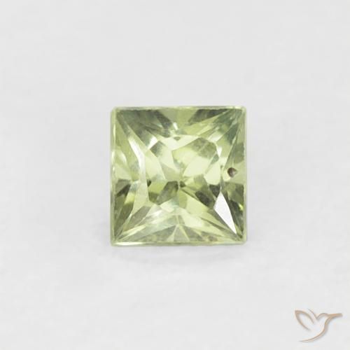 0.20ct Natural Verde medio Zafiro, Cuadrado, VS
