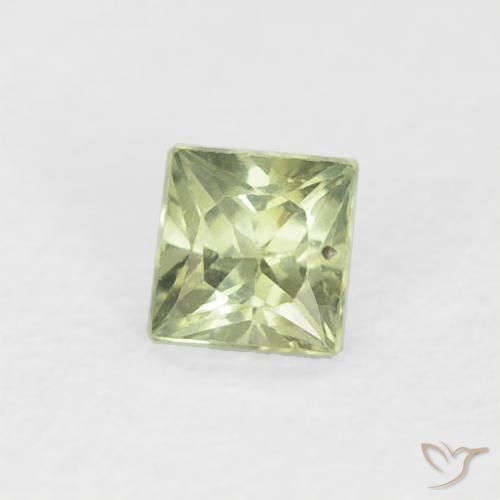 Zafiro Verde medio natural de 0.20 ct, Cuadrado, VS