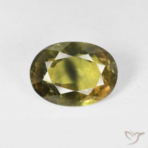 2.91ct Natural Verde oscuro Zafiro, Ovalada, VS