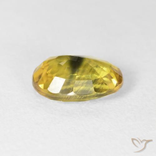 Zafiro Verde oscuro natural de 2.91 ct, Ovalada, VS