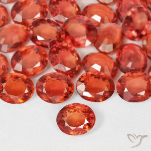 Zafiro Naranja rojizo natural de 0.38 ct, Corte Óvalo, VS