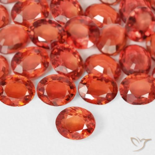 Zafiro Naranja rojizo natural de 0.38 ct, Corte Óvalo, VS