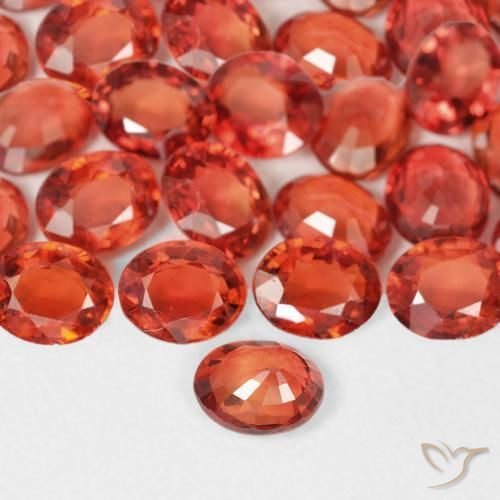 Zafiro Naranja rojizo natural de 0.38 ct, Corte Óvalo, VS