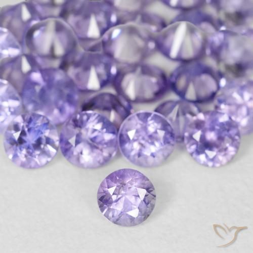 Zafiro violeta de 0,11 ct, redondo, VS