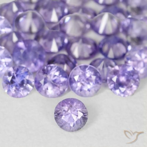 Zafiro violeta natural de 0,11 ct, corte redondo, VS