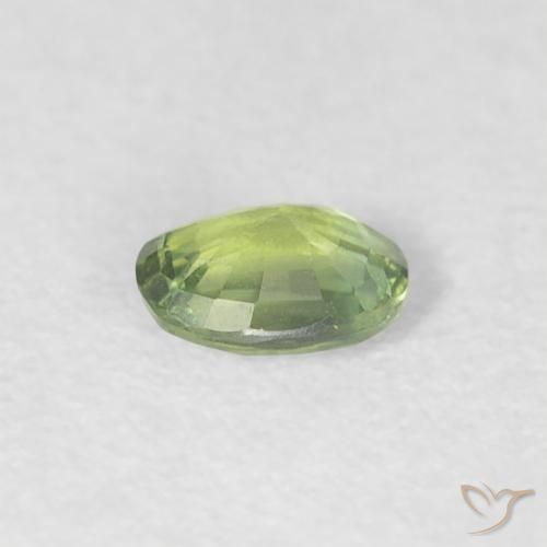 Zafiro Verde cálido natural de 0.24 ct, Ovalada, VVS-VS