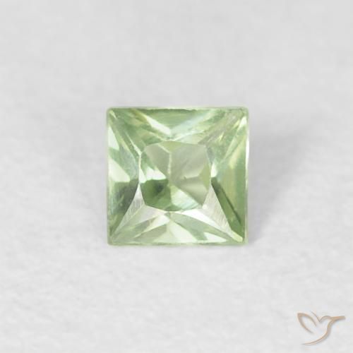 0.18ct Natural Verde muy claro Zafiro, Cuadrado, VVS-VS
