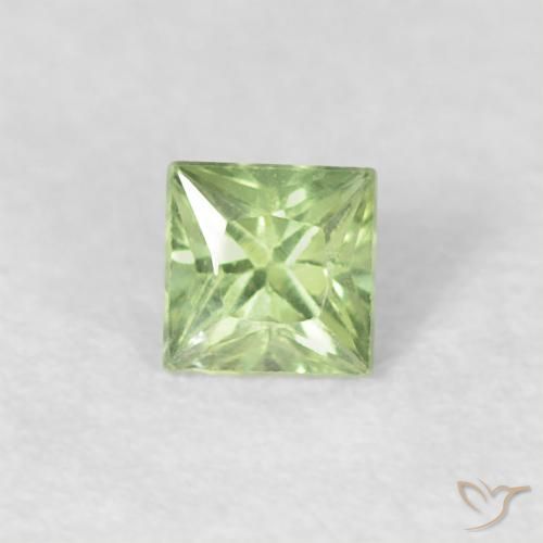 0.21ct Natural Verde muy claro Zafiro, Cuadrado, VVS-VS