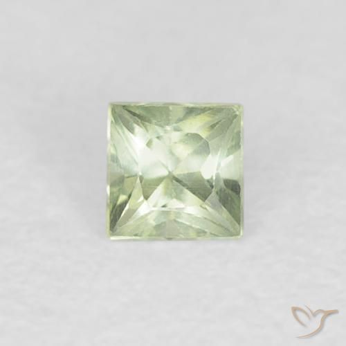 0.21ct Natural Verde muy claro Zafiro, Cuadrado, VVS-VS