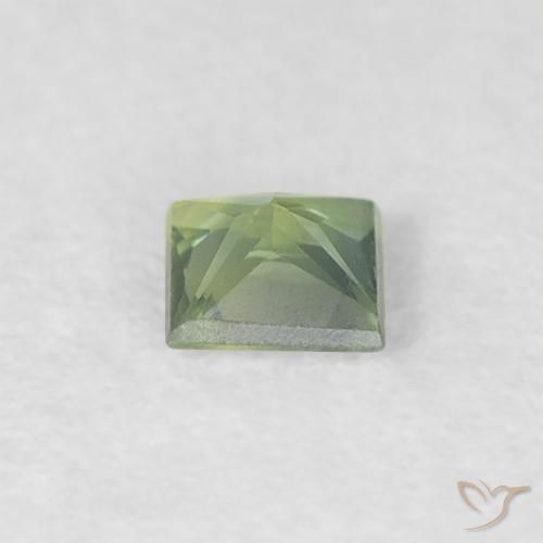 Zafiro Verde cálido natural de 0.18 ct, Cuadrado, VVS-VS