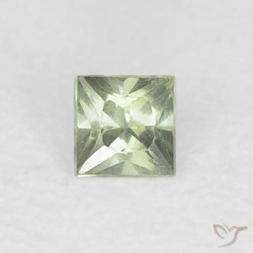 0.21ct Natural Verde claro Zafiro, Cuadrado, VVS-VS