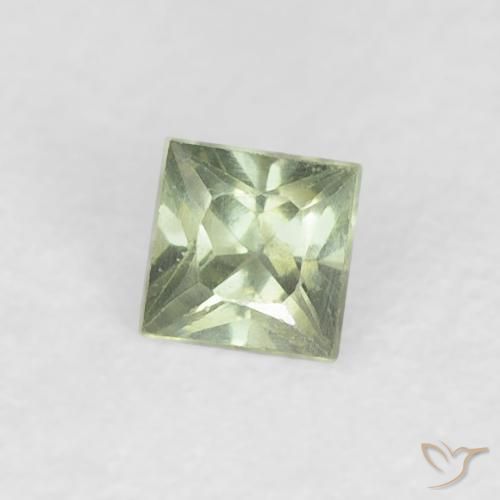 Zafiro Verde claro natural de 0.21 ct, Cuadrado, VVS-VS