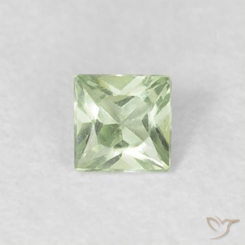 0.19ct Natural Verde muy claro Zafiro, Cuadrado, VVS-VS