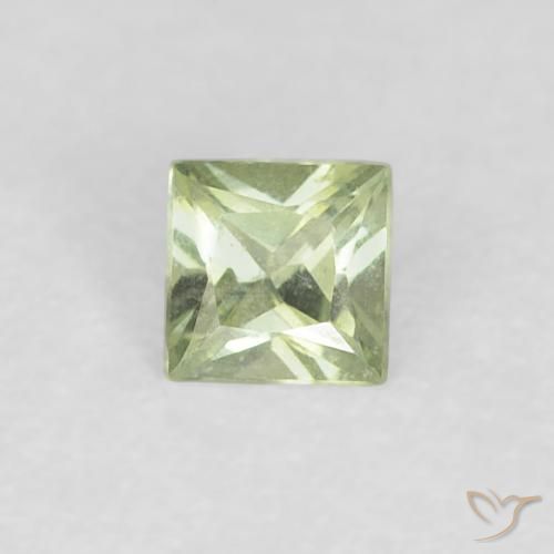 0.18ct Natural Verde salvia muy claro Zafiro, Cuadrado, VVS-VS