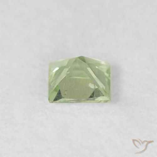 Zafiro Verde salvia muy claro natural de 0.18 ct, Cuadrado, VVS-VS
