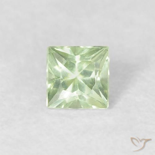 0.23ct Natural Verde salvia muy claro Zafiro, Cuadrado, VVS-VS