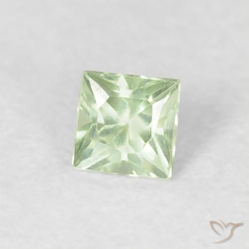 Zafiro Verde salvia muy claro natural de 0.23 ct, Cuadrado, VVS-VS