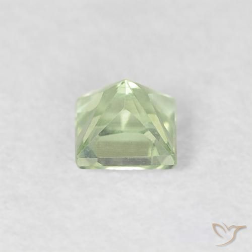 Zafiro Verde salvia muy claro natural de 0.23 ct, Cuadrado, VVS-VS