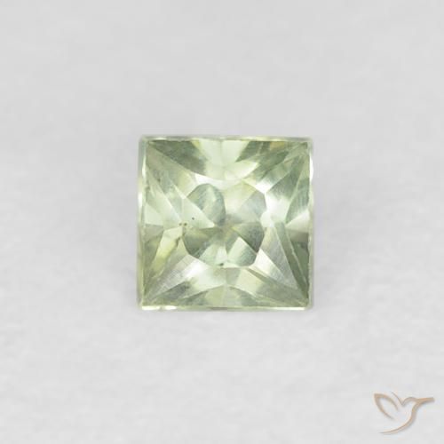 0.19ct Natural Verde muy claro Zafiro, Cuadrado, VVS-VS