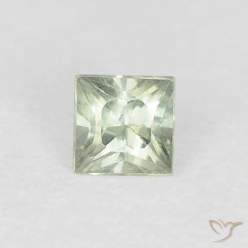 0.21ct Natural Verde salvia claro Zafiro, Cuadrado, VVS-VS
