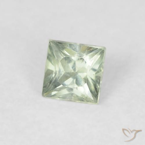 Zafiro Verde salvia claro natural de 0.21 ct, Cuadrado, VVS-VS