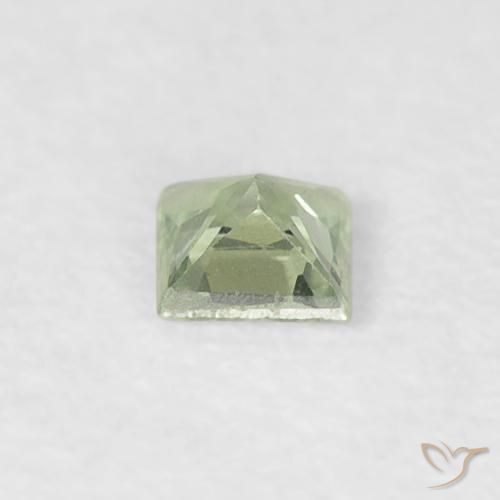 Zafiro Verde medio natural de 0.14 ct, Cuadrado, VVS-VS