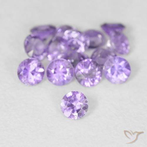 Zafiro violeta natural de 0,08 ct, corte redondo, VS