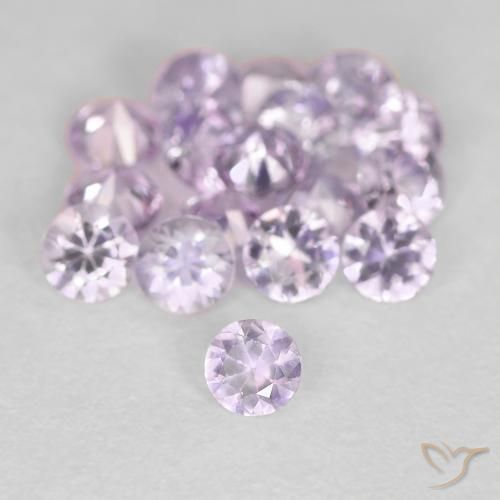 Zafiro Púrpura rosáceo muy claro natural de 0.11 ct, Redondo, VS