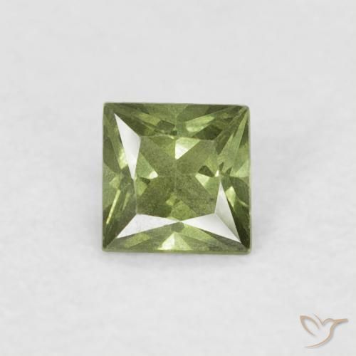 0.16ct Natural Verde medio Zafiro, Cuadrado, VS