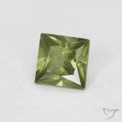 Zafiro Verde medio natural de 0.16 ct, Cuadrado, VS