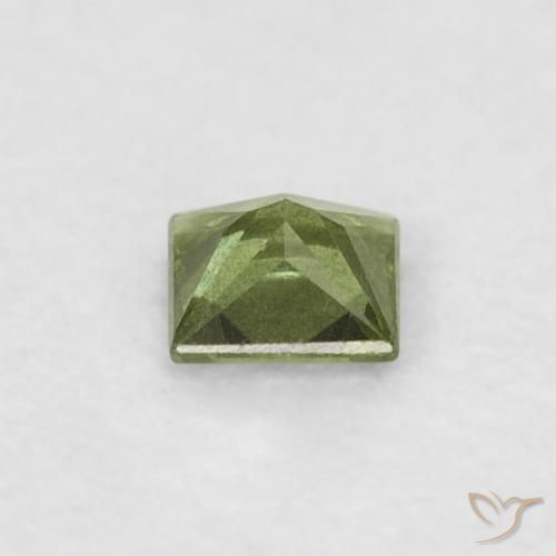 Zafiro Verde medio natural de 0.16 ct, Cuadrado, VS