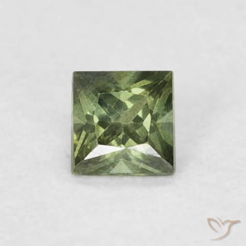 0.20ct Natural Verde medio Zafiro, Cuadrado, VS