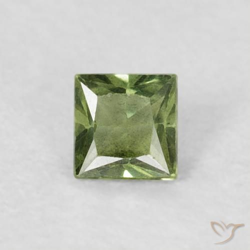 0.18ct Natural Verde bosque claro Zafiro, Cuadrado, VS