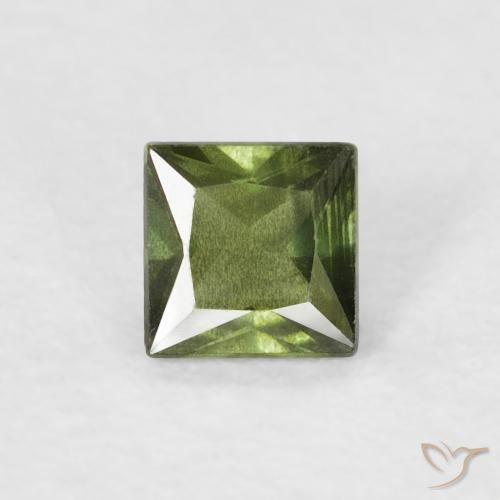 0.37ct Natural Verde cálido Zafiro, Cuadrado, VS