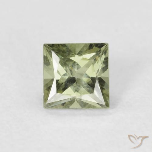 0.43ct Natural Verde medio Zafiro, Cuadrado, VS