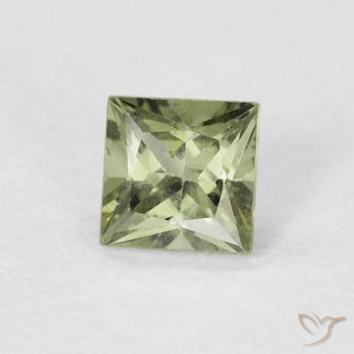 Zafiro Verde medio natural de 0.43 ct, Cuadrado, VS