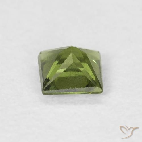 Zafiro Medium Dark-Green natural de 0.38 ct, Cuadrado, VS