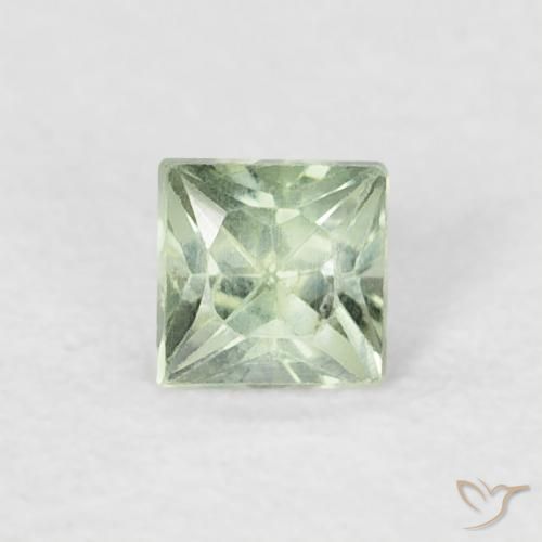 0.21ct Natural Verde salvia claro Zafiro, Cuadrado, VS