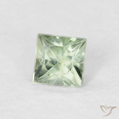 Zafiro Verde salvia claro natural de 0.21 ct, Cuadrado, VS
