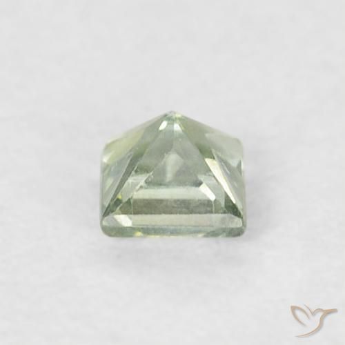 Zafiro Verde salvia claro natural de 0.21 ct, Cuadrado, VS