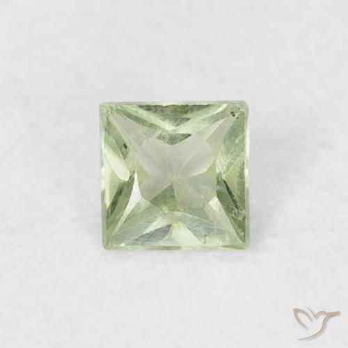 0.17ct Natural Verde salvia muy claro Zafiro, Cuadrado, VS