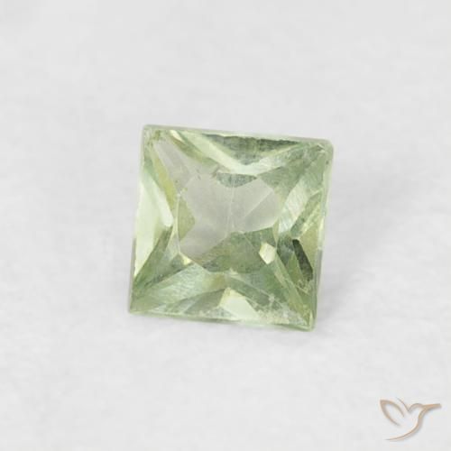Zafiro Verde salvia muy claro natural de 0.17 ct, Cuadrado, VS