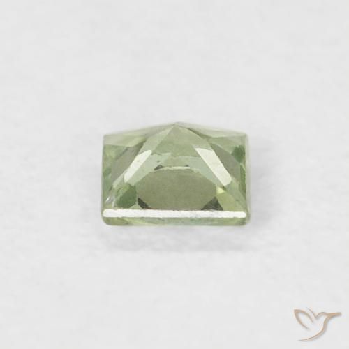 Zafiro Verde salvia muy claro natural de 0.17 ct, Cuadrado, VS